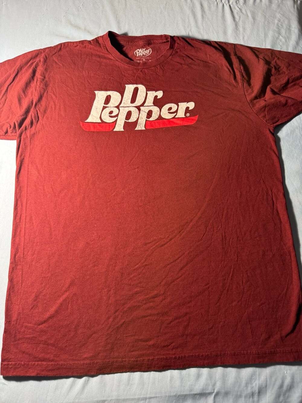 Dr Pepper T-Shirt Size XL Red Cotton Distressed Logo